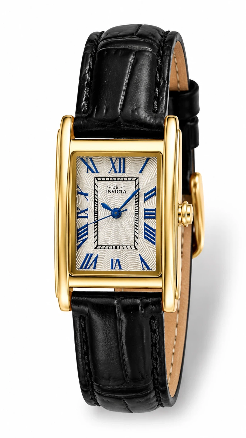 Invicta Celestial 70376 Women’s 22mm Gold Black Leather Quartz