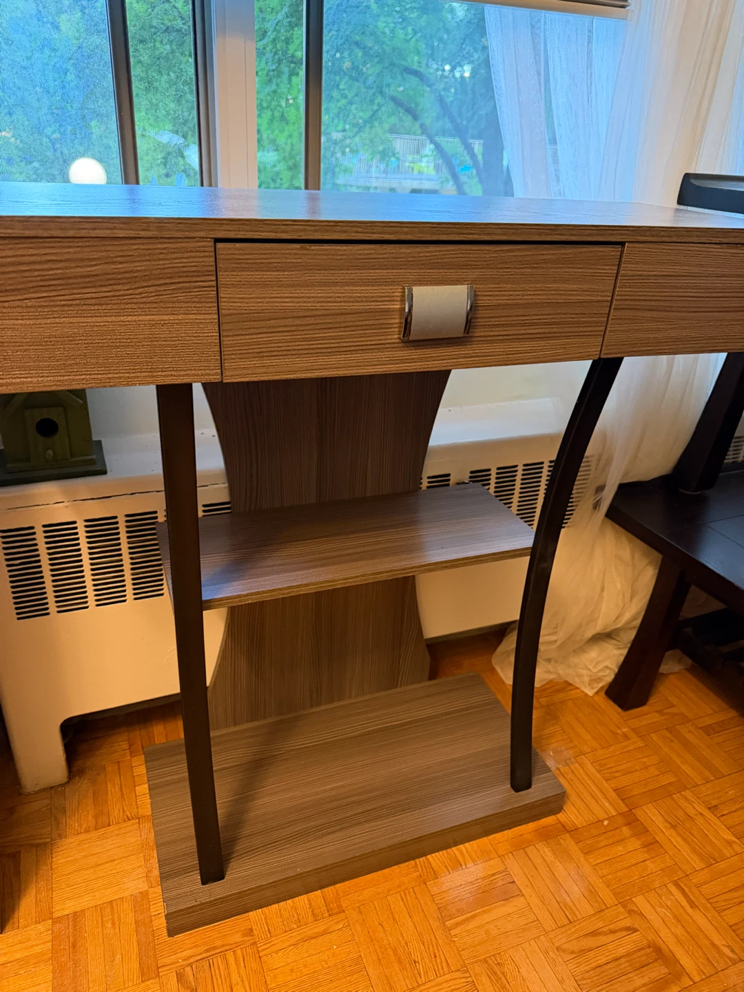 Brown Console Table with Drawer and Shelves - photo 3