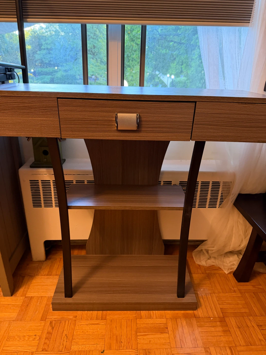 Brown Console Table with Drawer and Shelves - photo 4