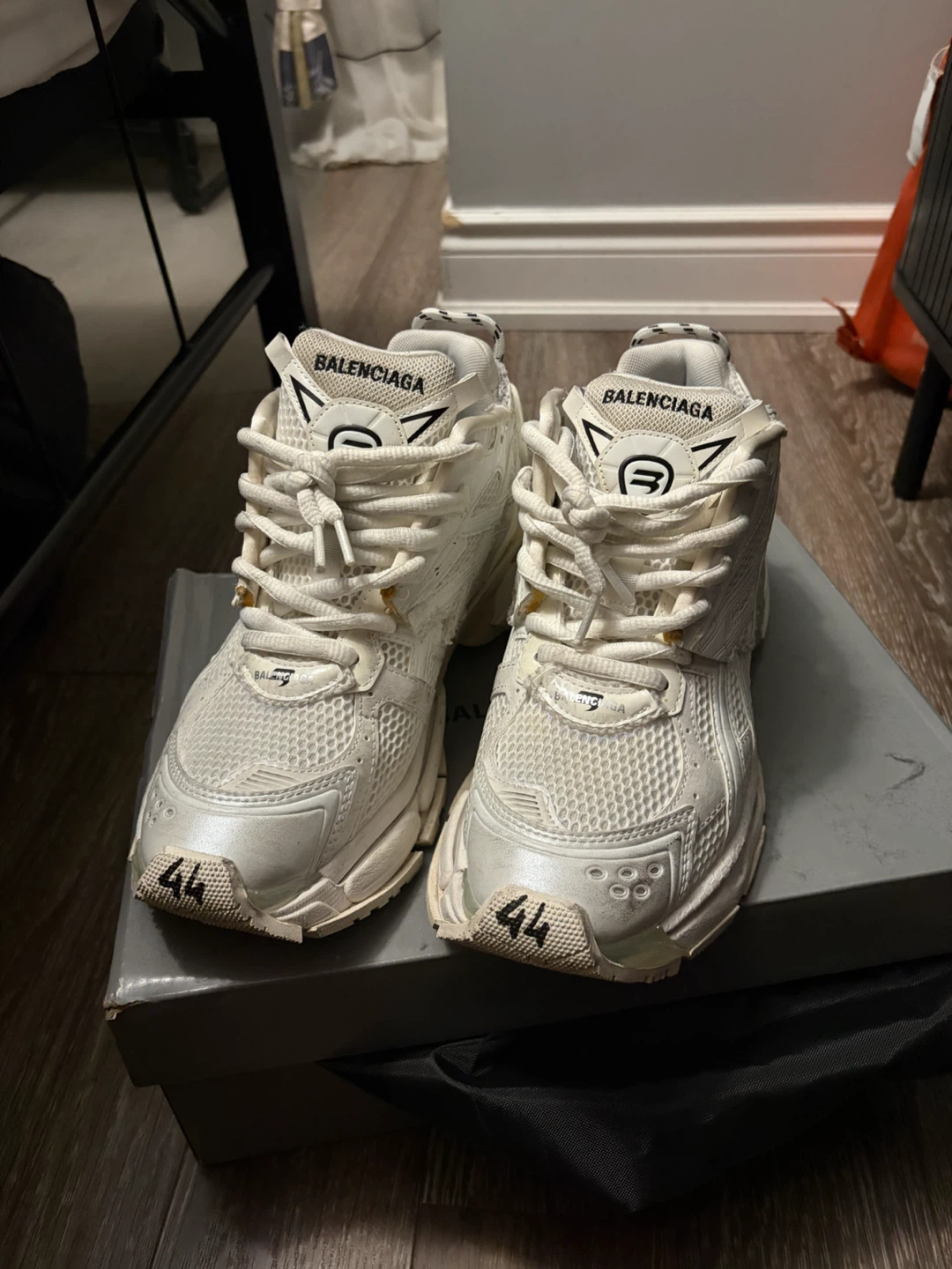 White Balenciaga Runner Sneakers Size 44