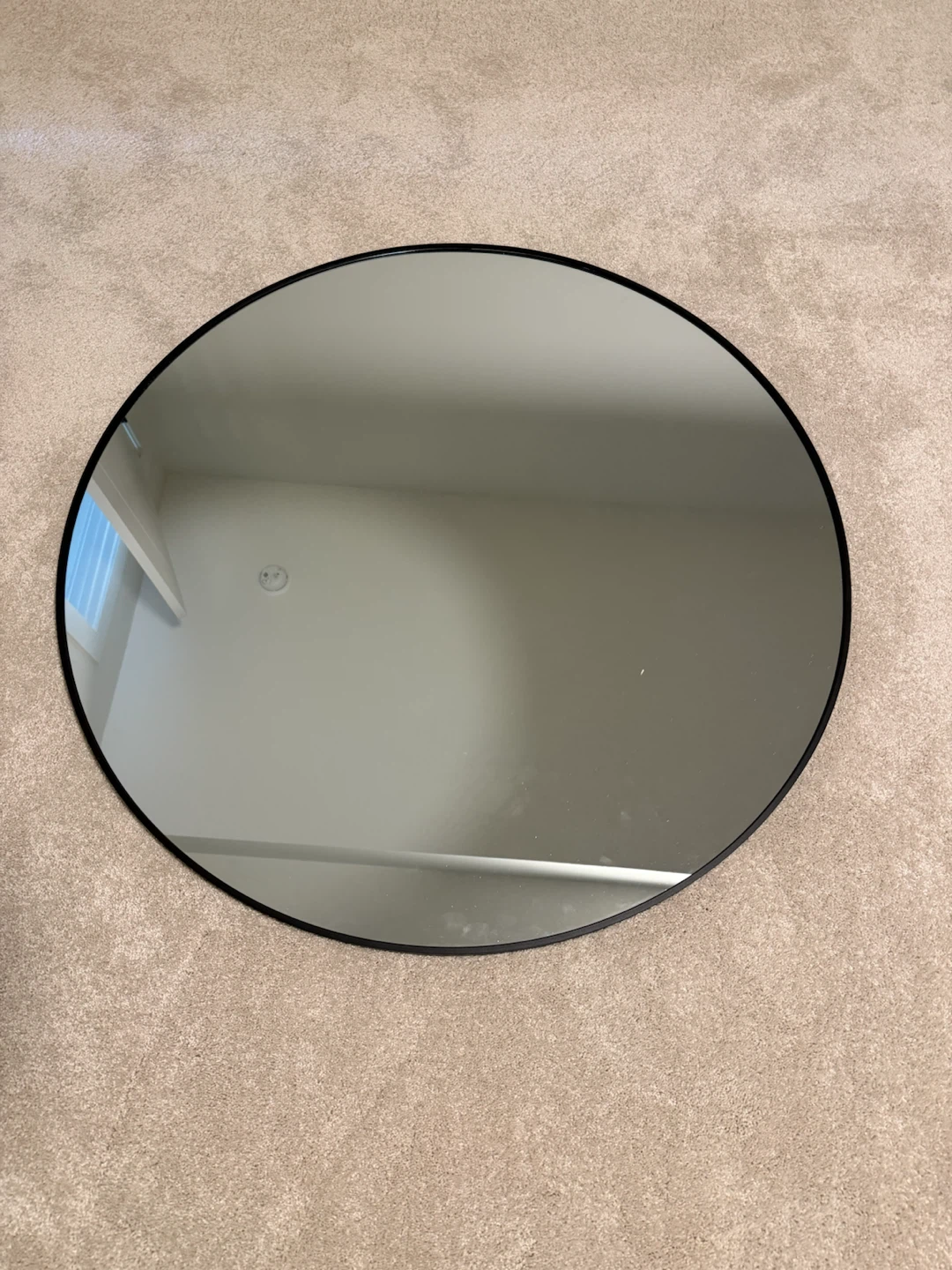 Round Black Framed Mirror