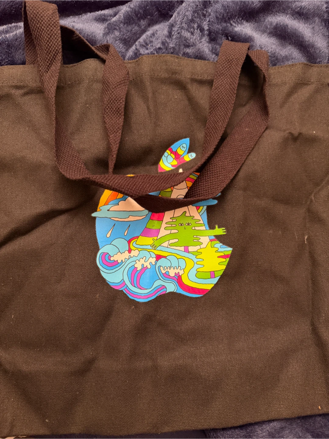 Apple Tote Bag with Graphic Design