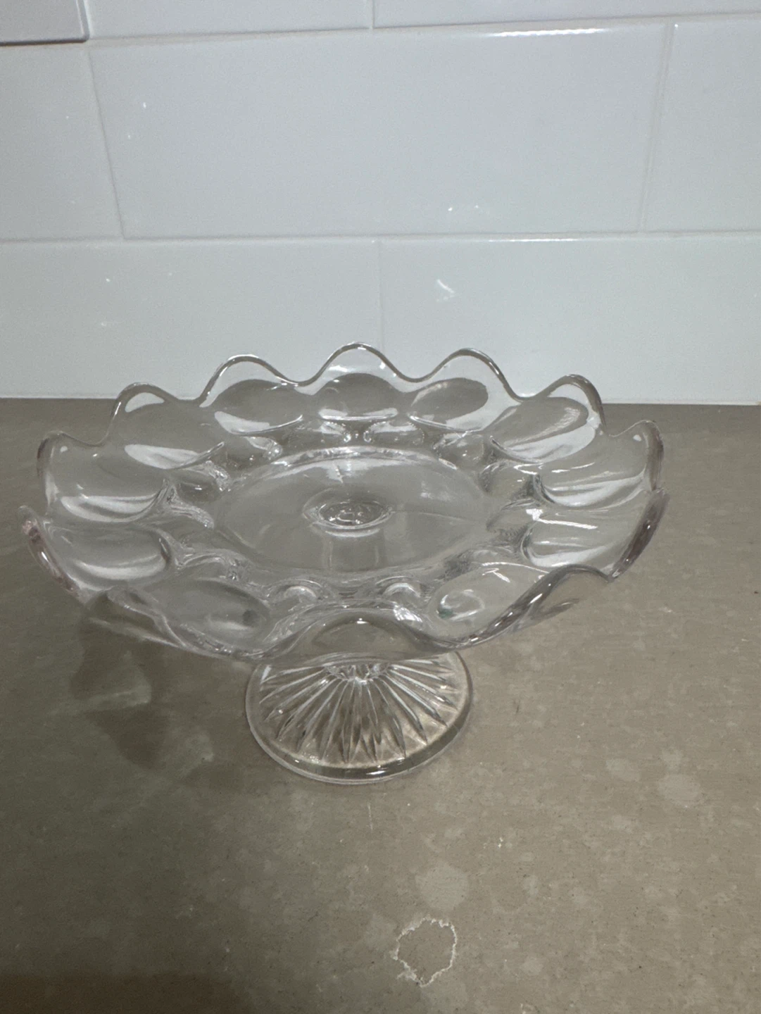 Crystal Glass Pedestal Cake Stand and Vase Set - photo 3