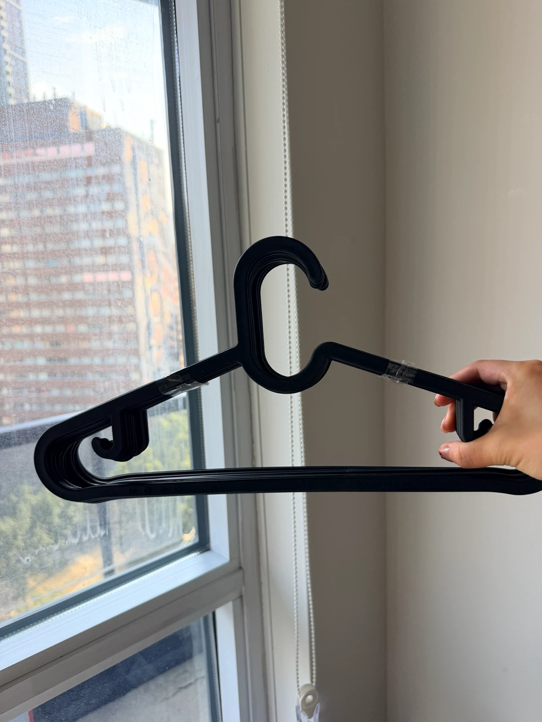 Black Plastic Clothes Hangers - Set of 10