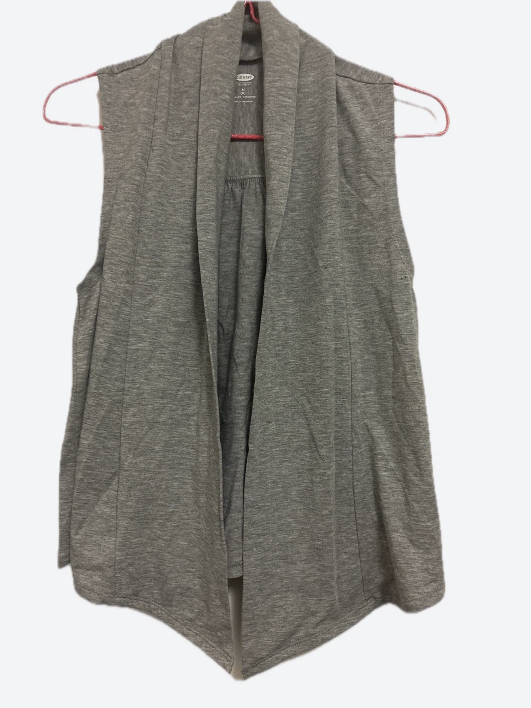 Old Navy Grey Sleeveless Drape Front Cardigan