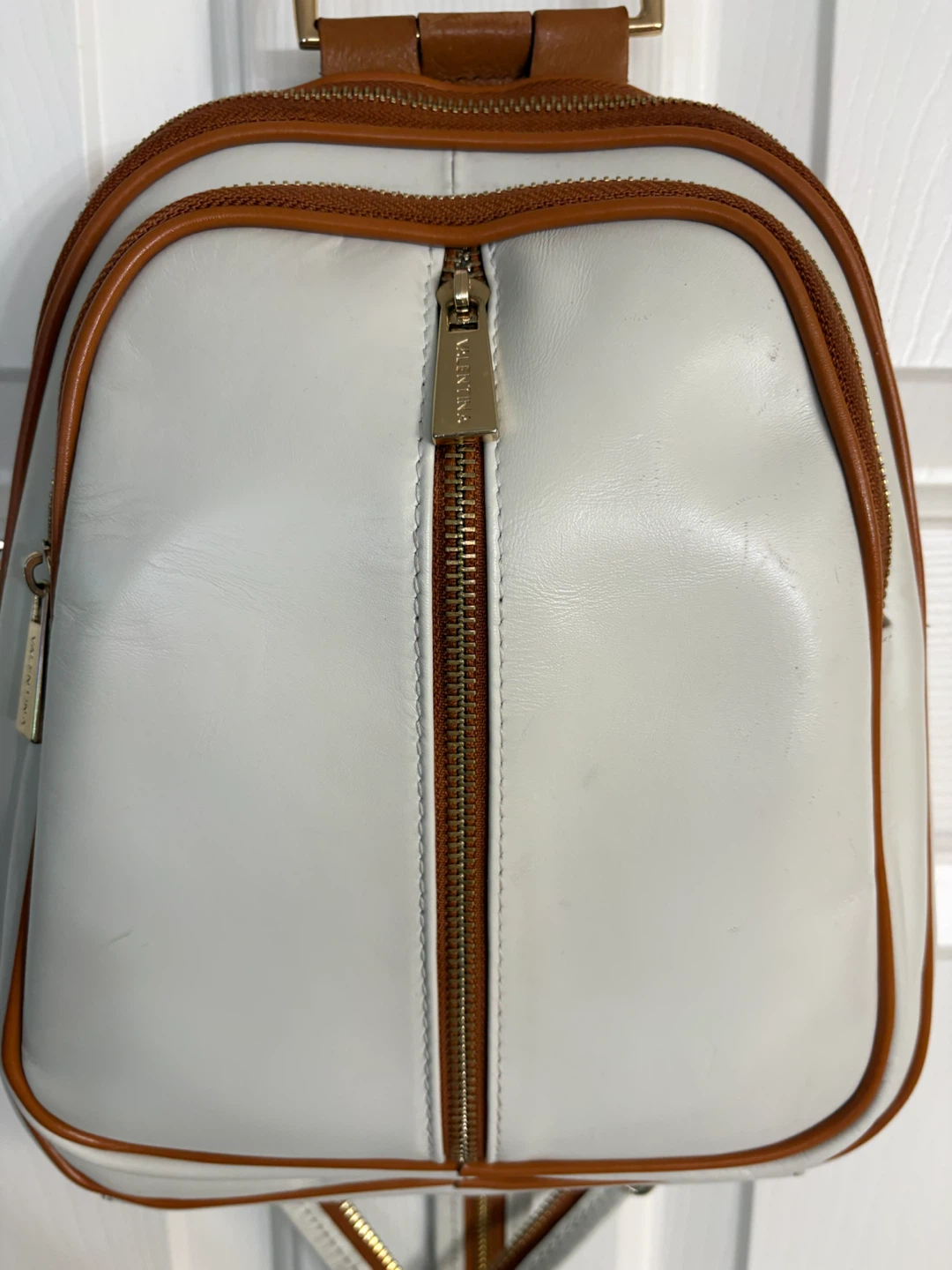 Valentina Italian Genuine Pebbled Leather Convertible Backpack