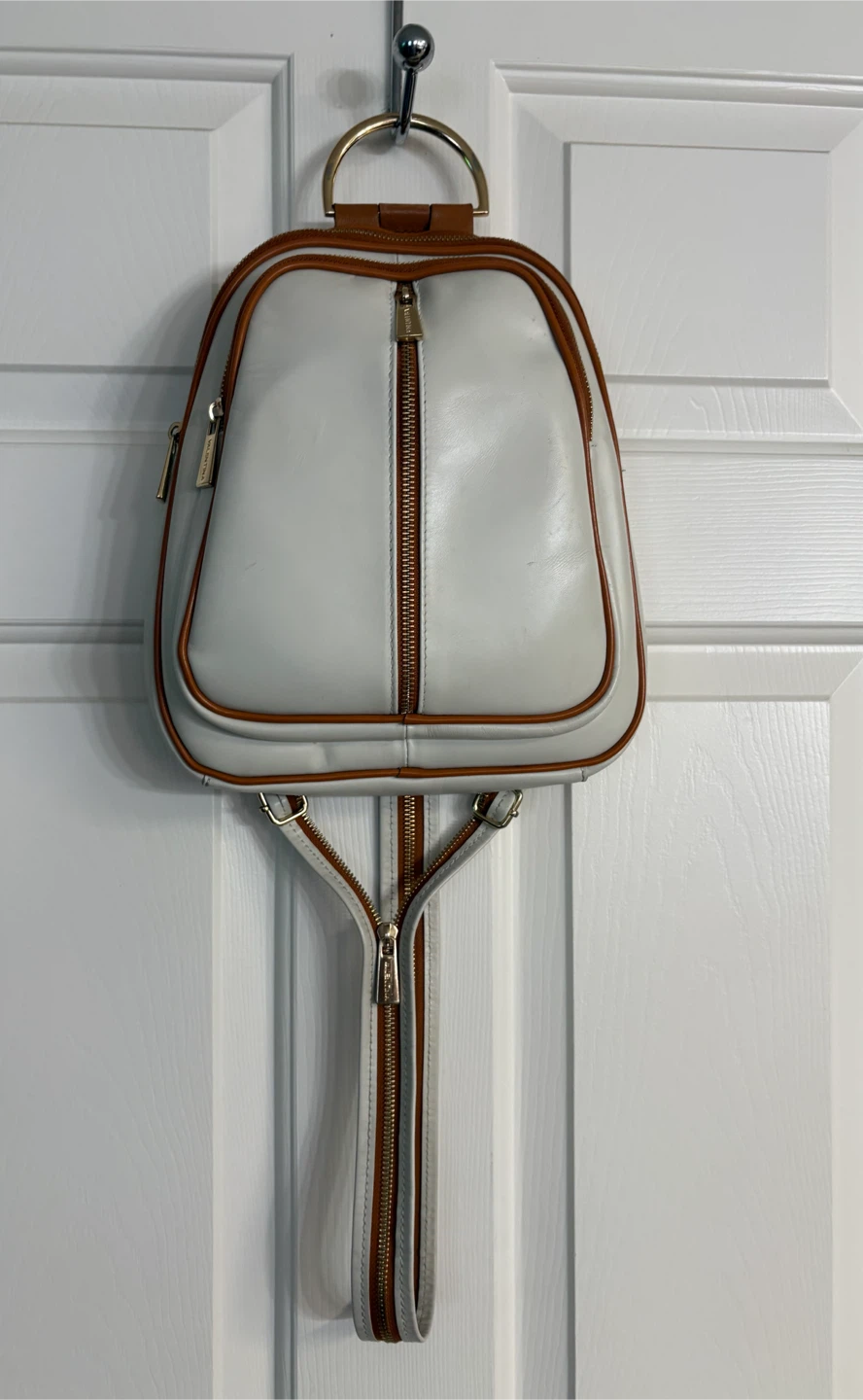 Valentina Italian Genuine Pebbled Leather Convertible Backpack - photo 2