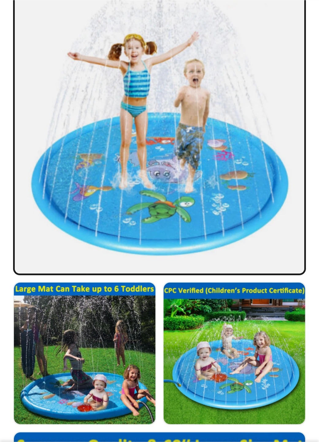Anpro 172cm Sprinkler Pad for Kids Over 6 Years Old