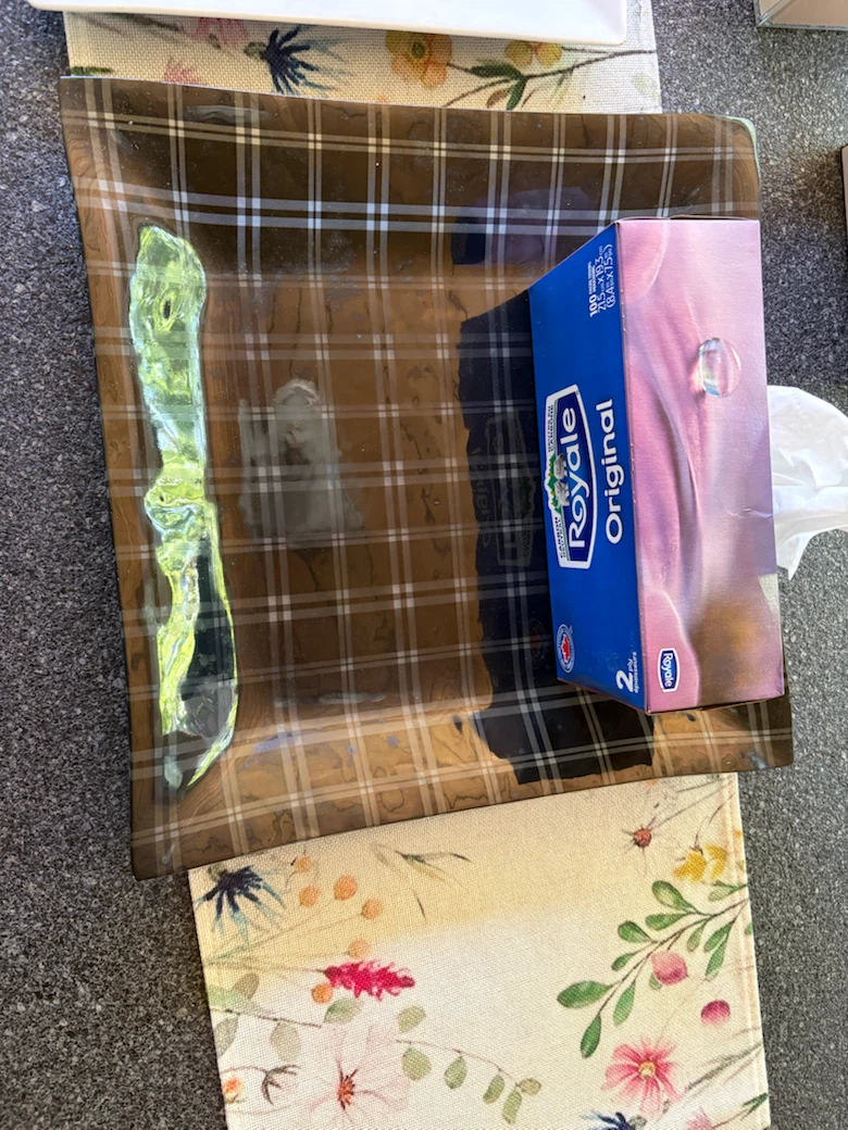Plaid Glass Serving Platter, extra large - photo 2