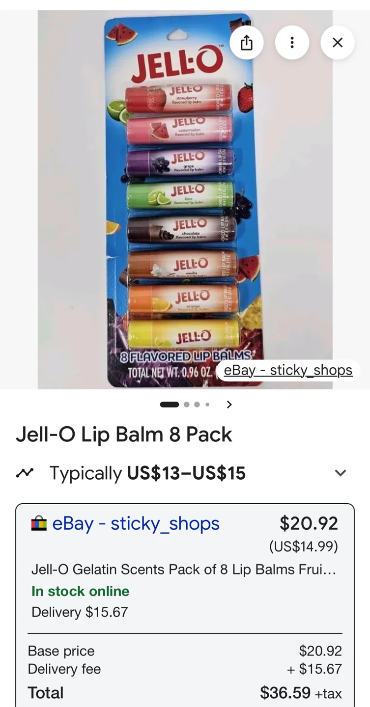 Set of 8 Pack NEW Jell-O Lip Balms - photo 3