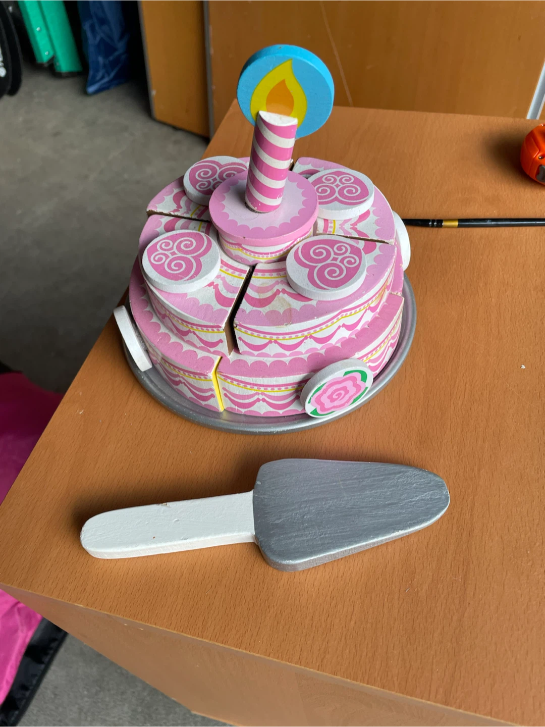 Melissa and Doug Wooden Play Birthday Cake with Knife - photo 2