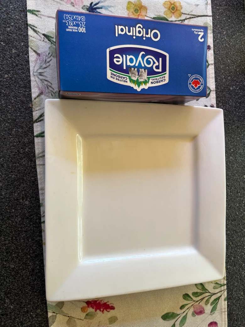White large ceramic plate