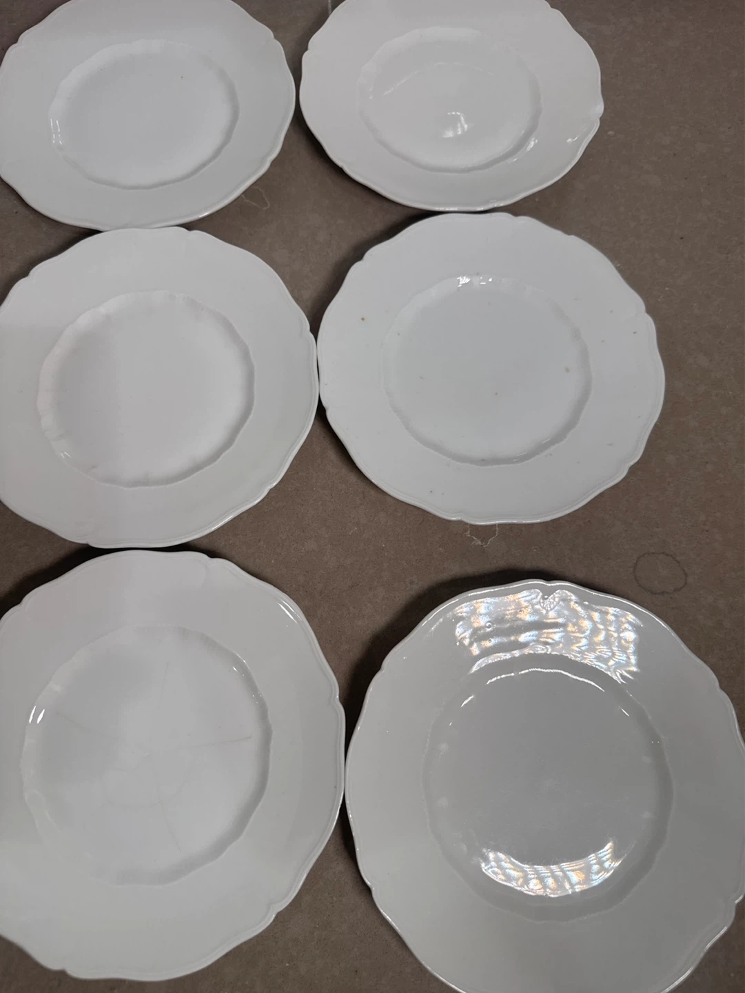 6 Piece Set of Haviland Limoges France White Dinner Plates - photo 4