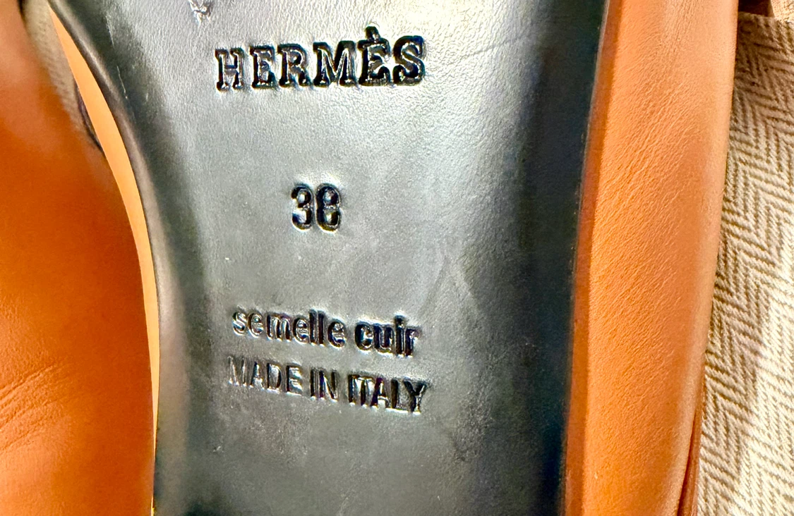 Hermès Brown Leather Mules Size 38 - photo 3