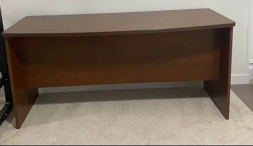 Wood grain office desk