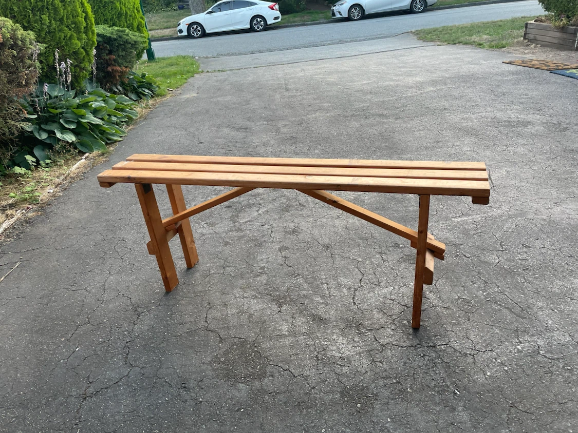 Simple, handmade, wooden Folding Bench