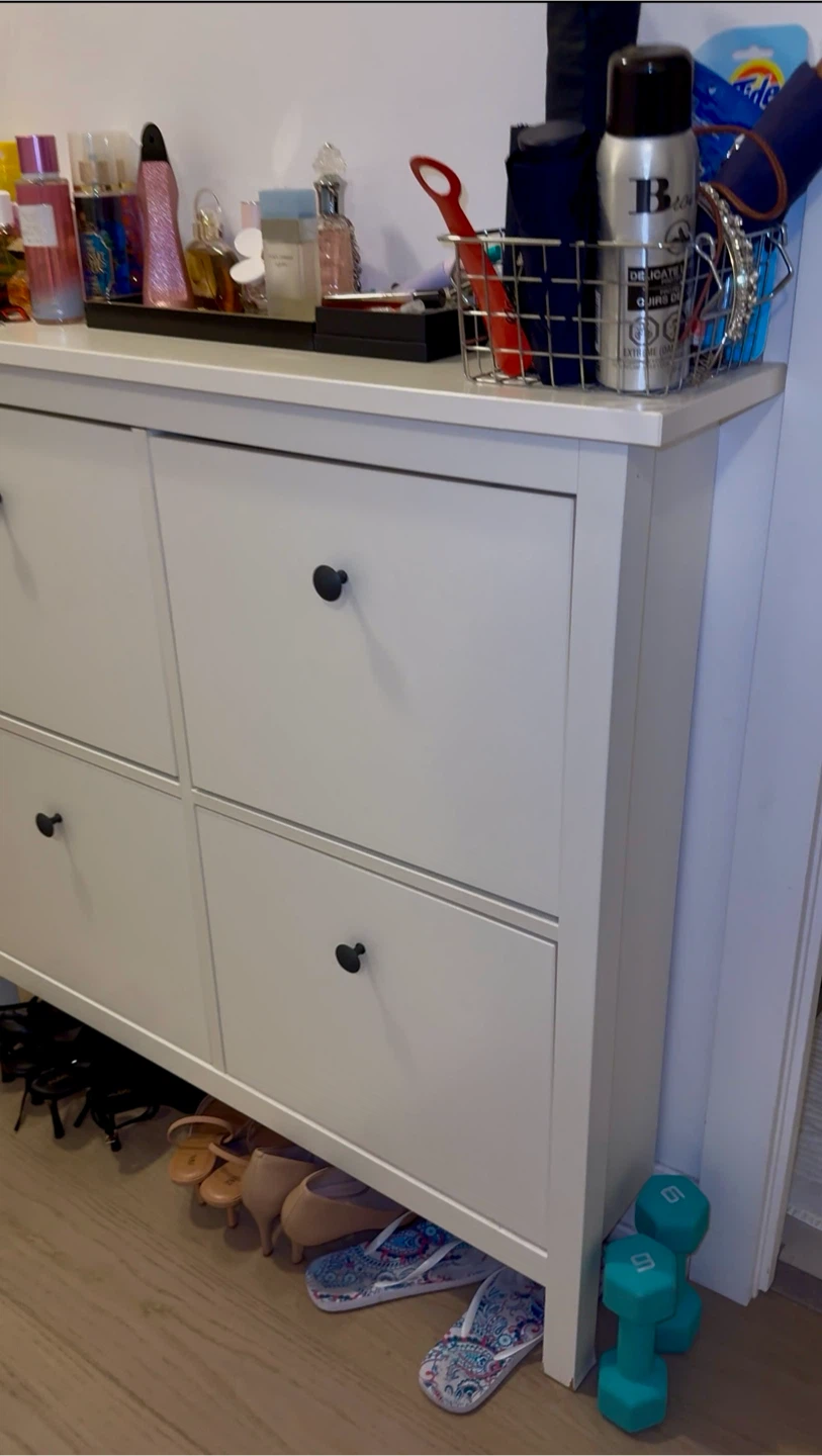 IKEA HEMNES Shoe Cabinet in White Entryway Console Storage - photo 3