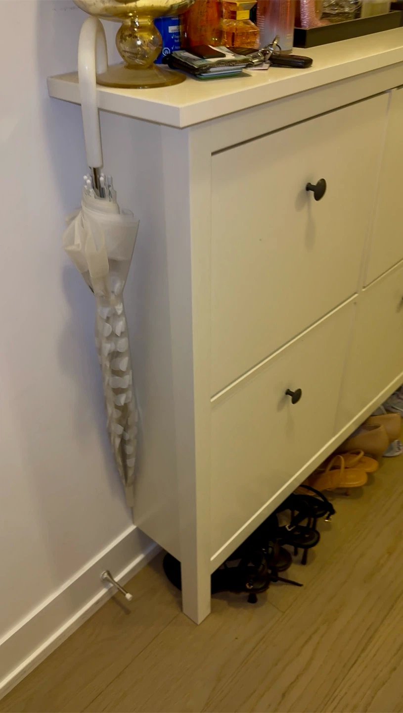 IKEA HEMNES Shoe Cabinet in White Entryway Console Storage - photo 4