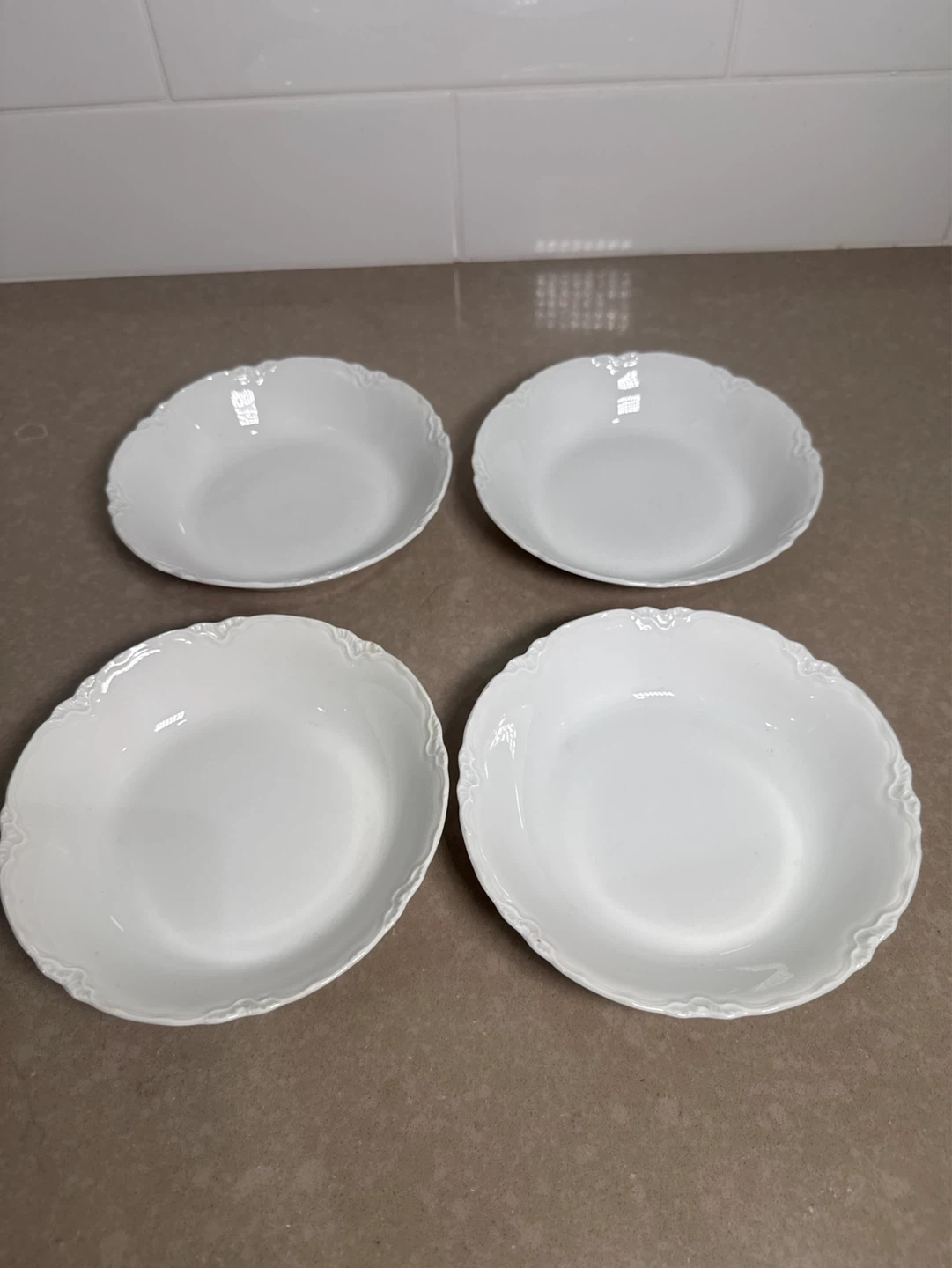 Set of 4 Racine Bavaria White Porcelain Bowls