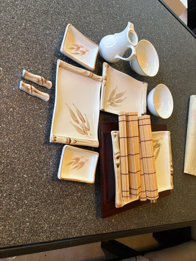 Sushi Making Set with Bamboo Mat and Plates