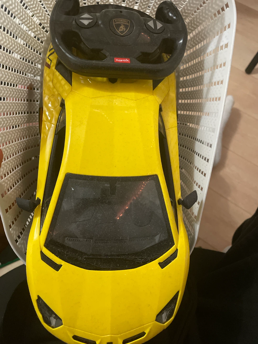 Yellow Lamborghini Remote Control Car with Steering Wheel