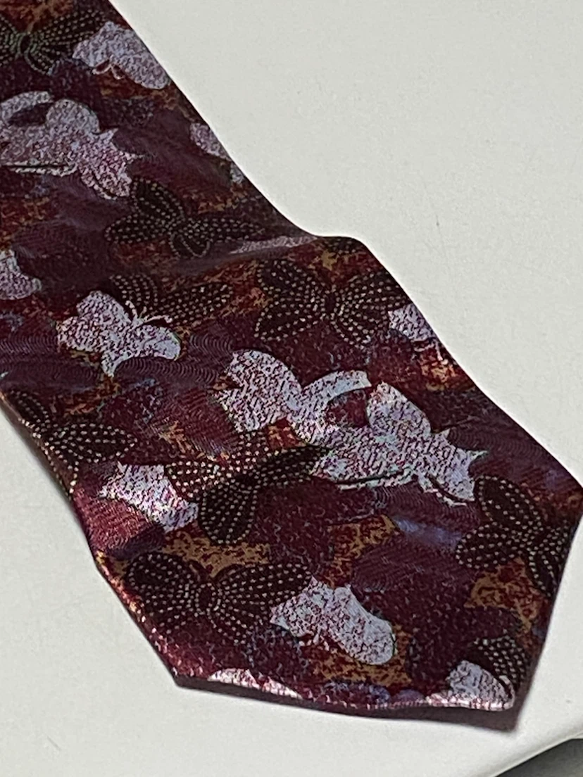 Maroon Floral Silk Tie