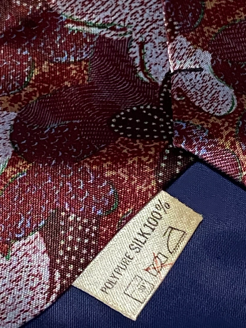 Maroon Floral Silk Tie - photo 2
