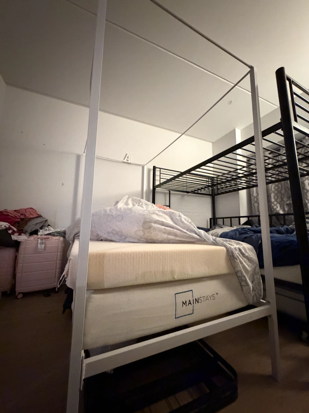 White Metal Canopy Bed Frame - Twin Size - photo 3