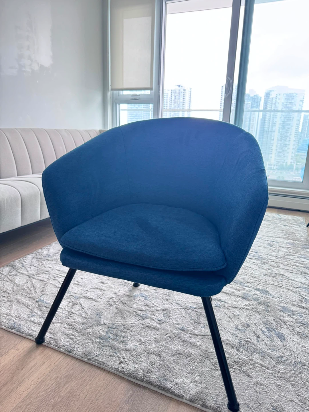 Blue Upholstered Accent Chair