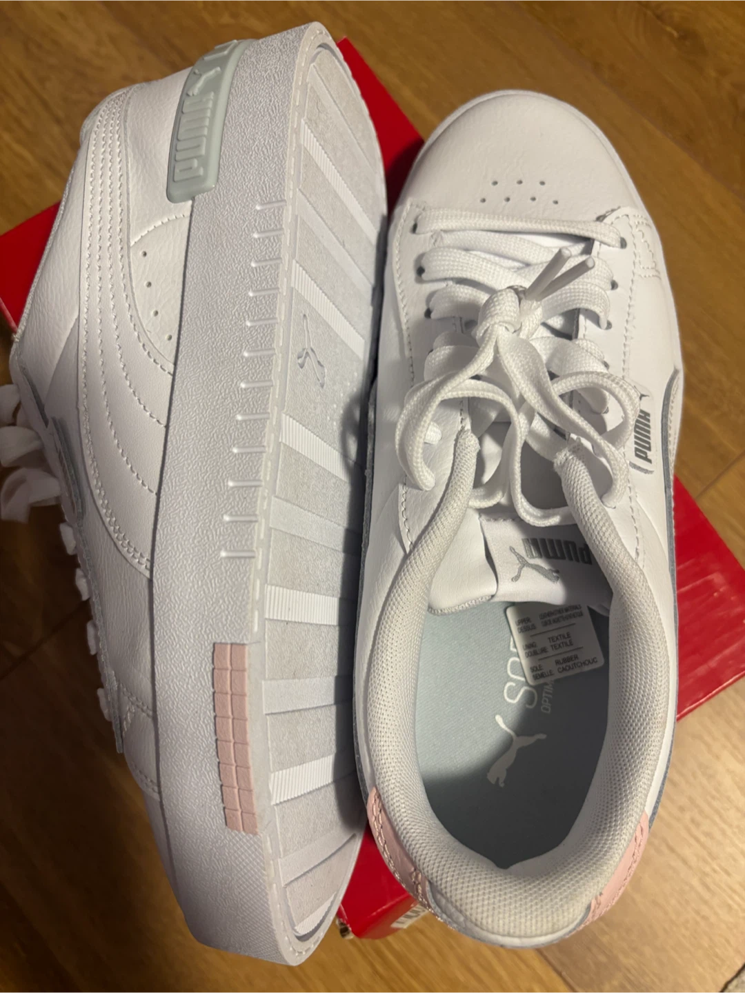 Puma Jada White Pink Silver Sneakers - Size 7