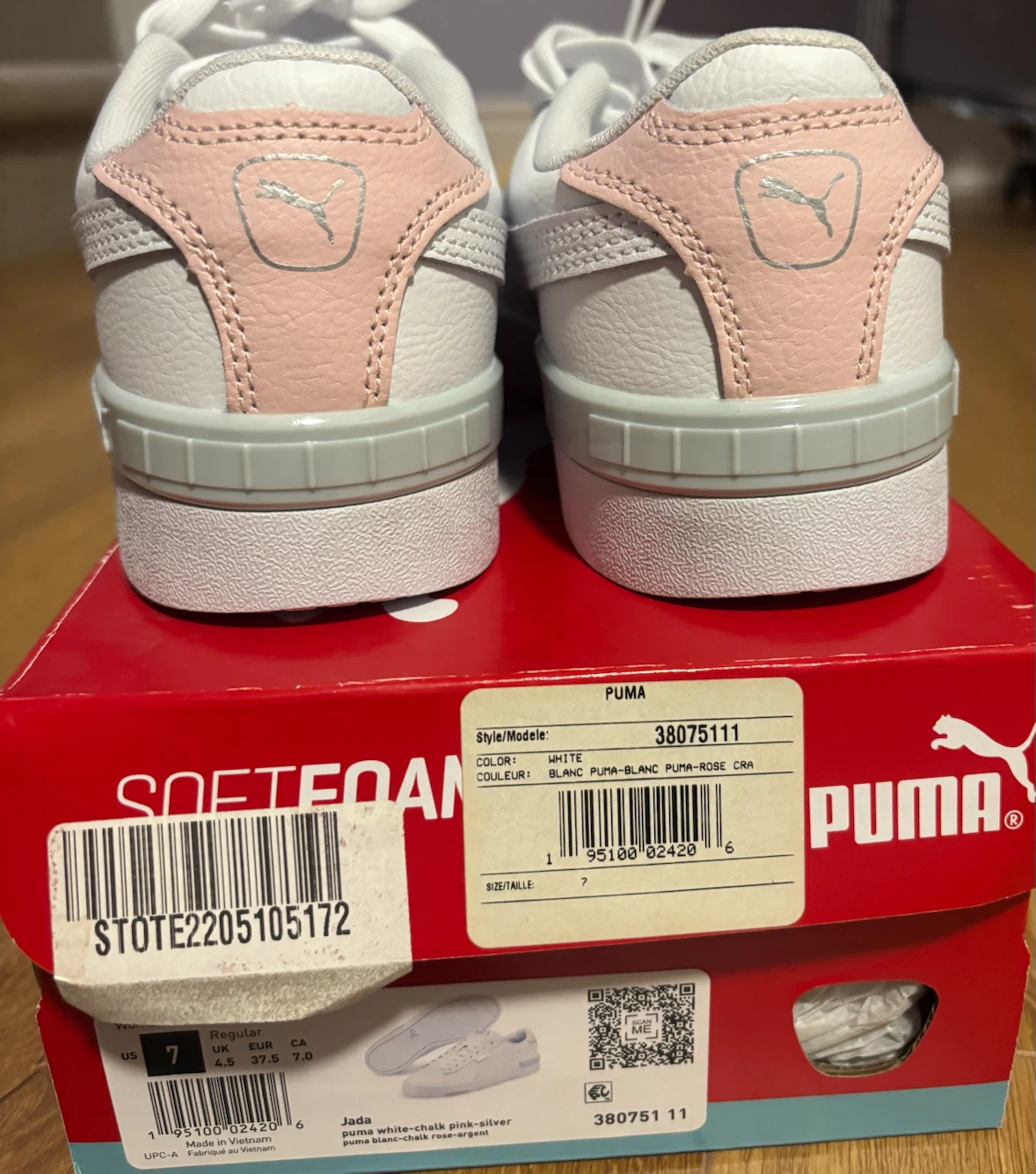 Puma Jada White Pink Silver Sneakers - Size 7 - photo 3