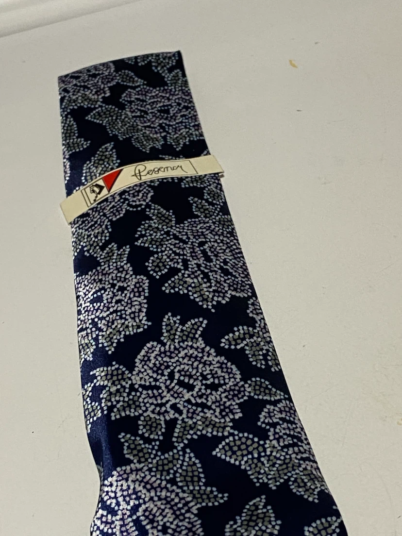 Regency Navy Floral Polyester Tie