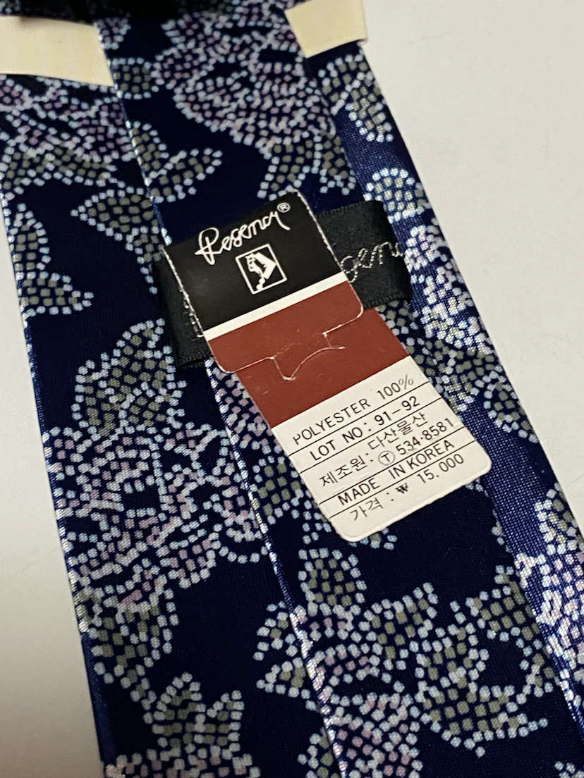 Regency Navy Floral Polyester Tie - photo 2