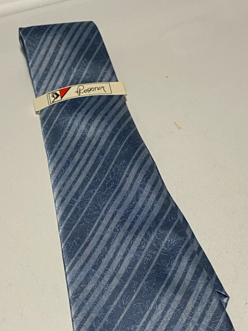 Blue Striped Polyester Tie