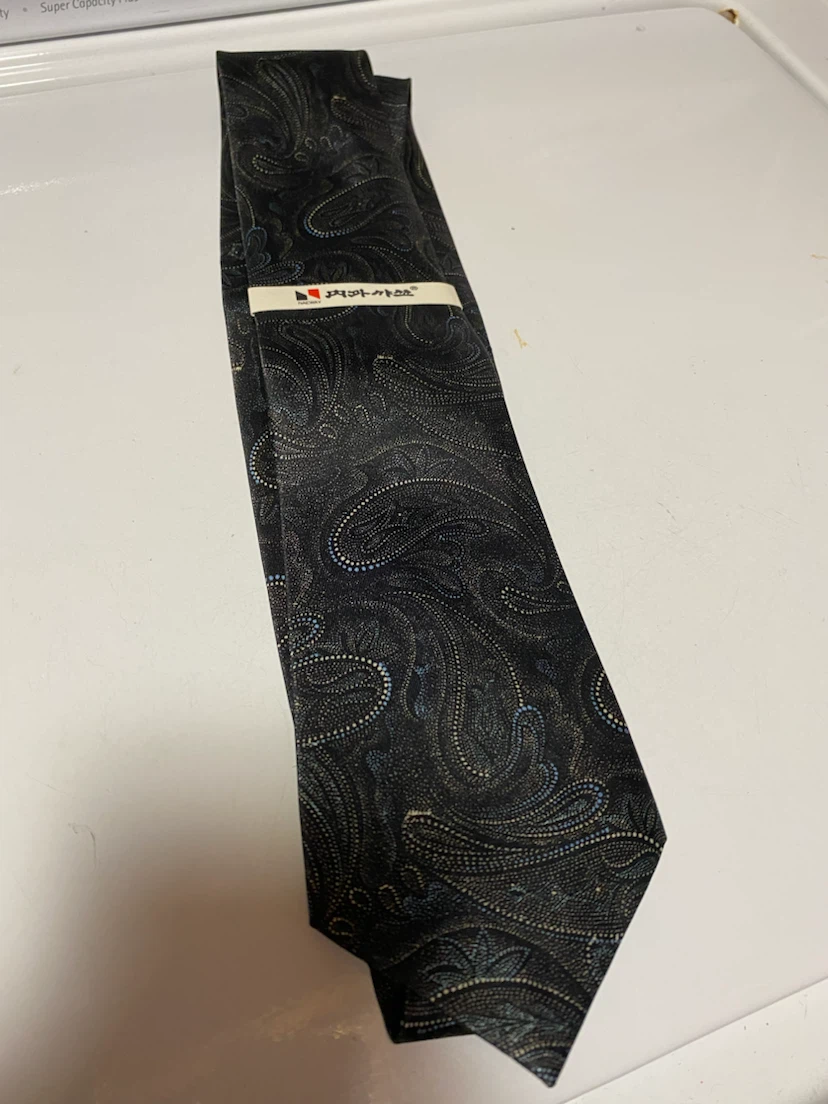 Black Paisley Polyester Tie