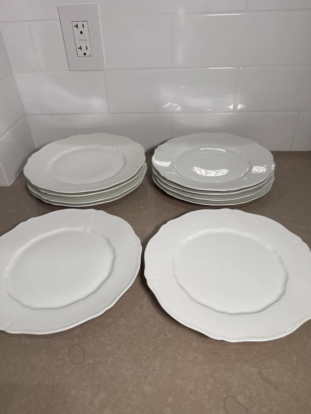 Thiriet Haviland Limoges France Scalloped Plates (Set of 10)