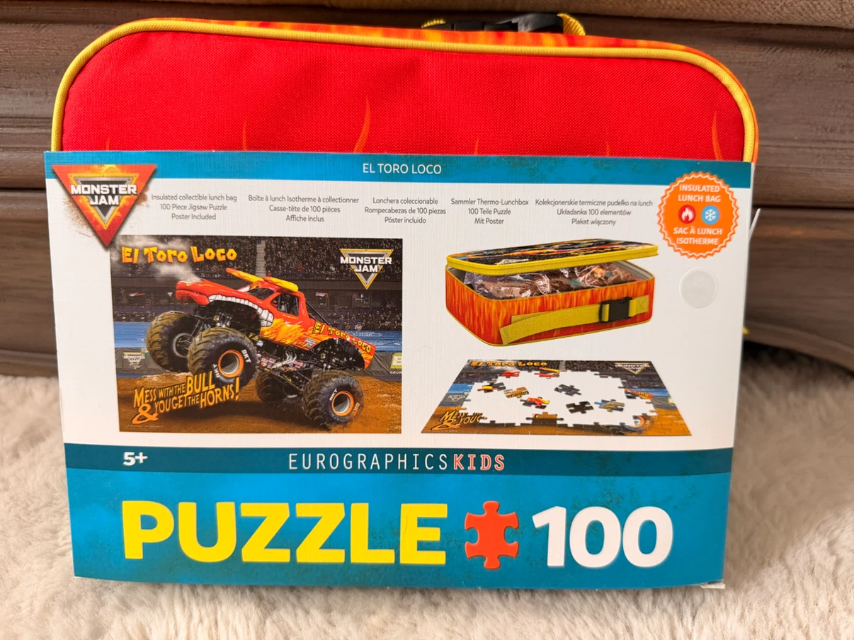 New El Toro Loco Monster Jam Insulated Lunch Bag & Puzzle Set - photo 2