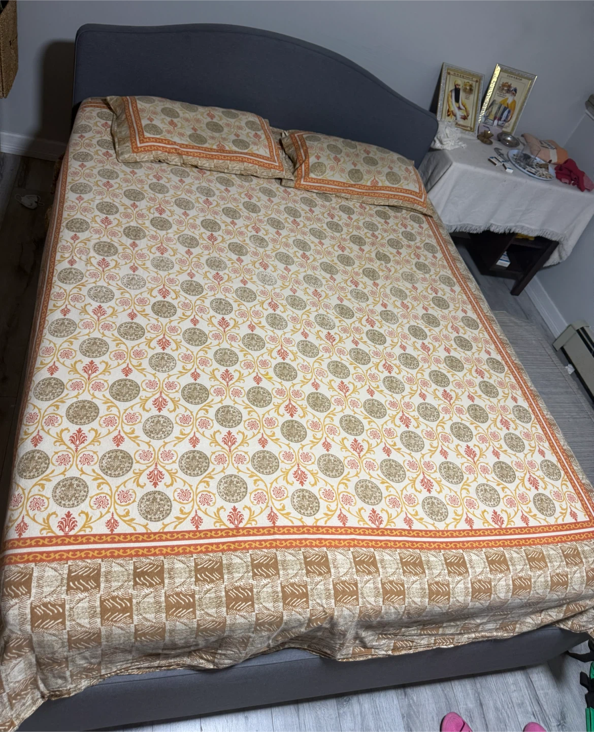 Bed with mattress
