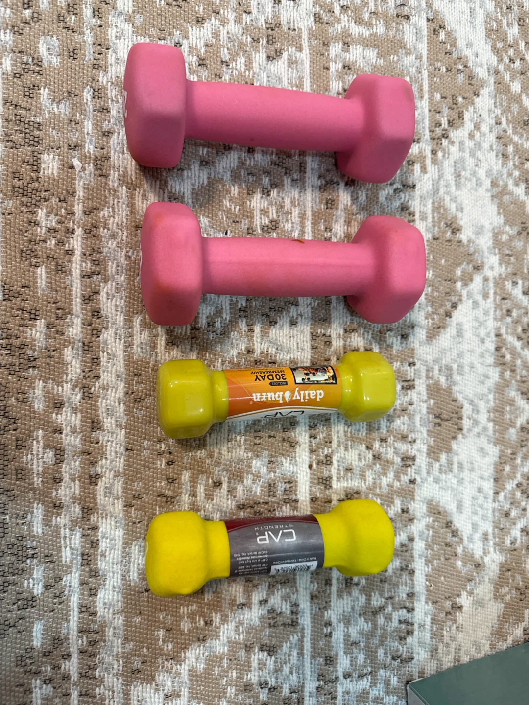 Pink and Yellow Dumbbell Set - photo 2