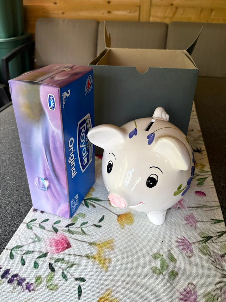 Piggy Bank with Floral Design - photo 2