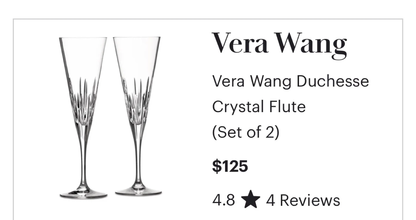 Vera Wang Wedgewood Duchesse champagne flutes