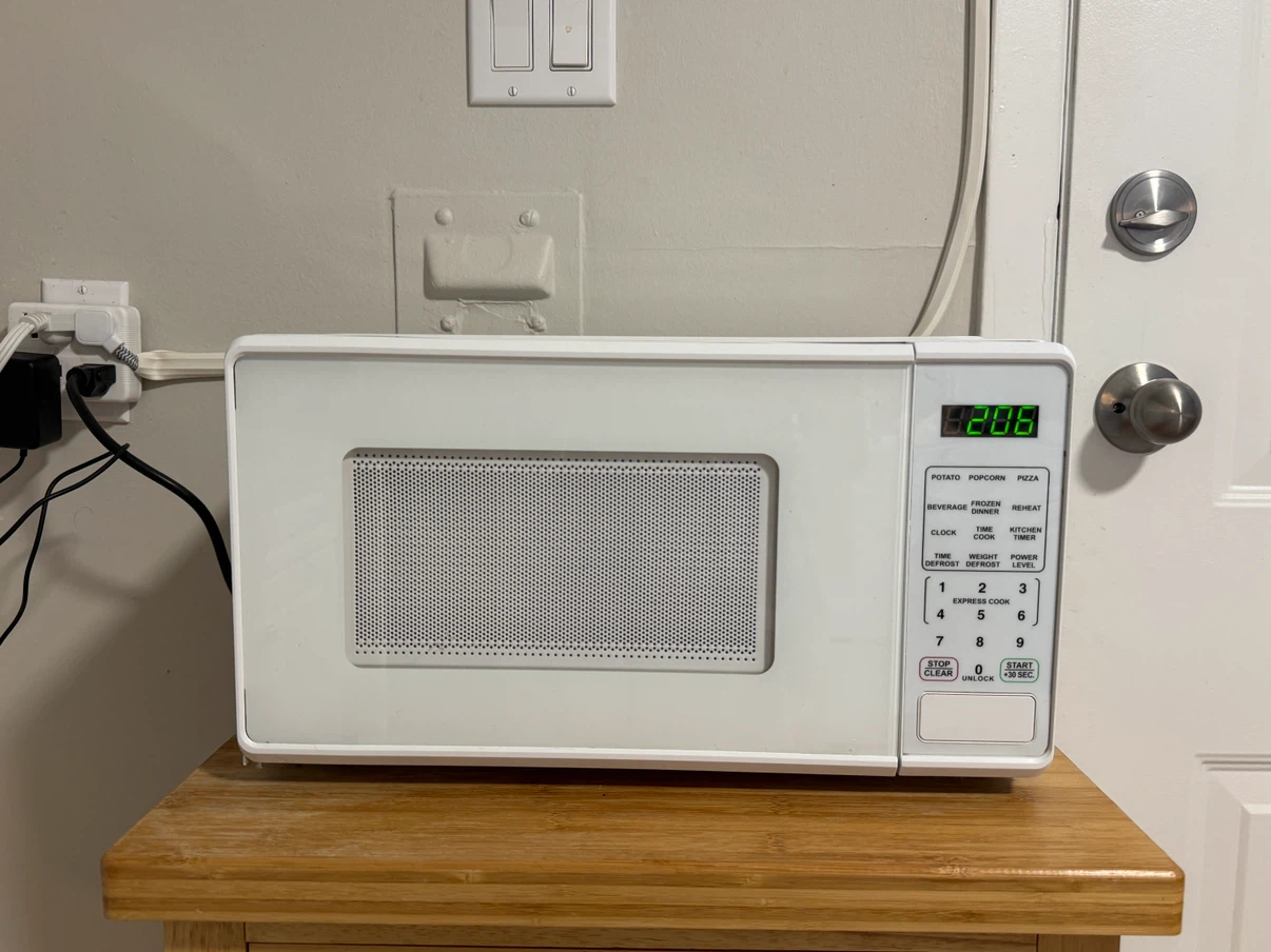 Small microwave with kid-safe option (less than a year of use)