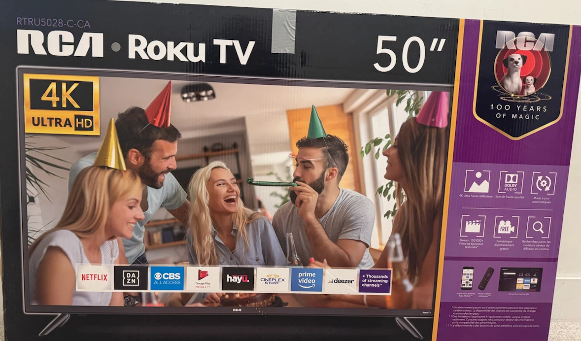 RCA 50” 4K UHD Roku Smart TV