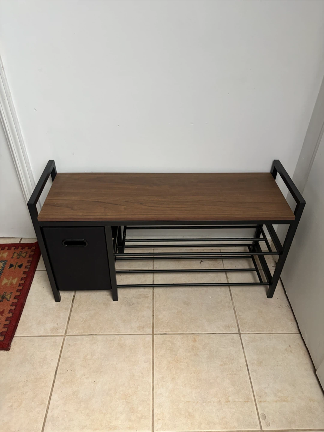 Shoe Rack Bench with Storage Drawer