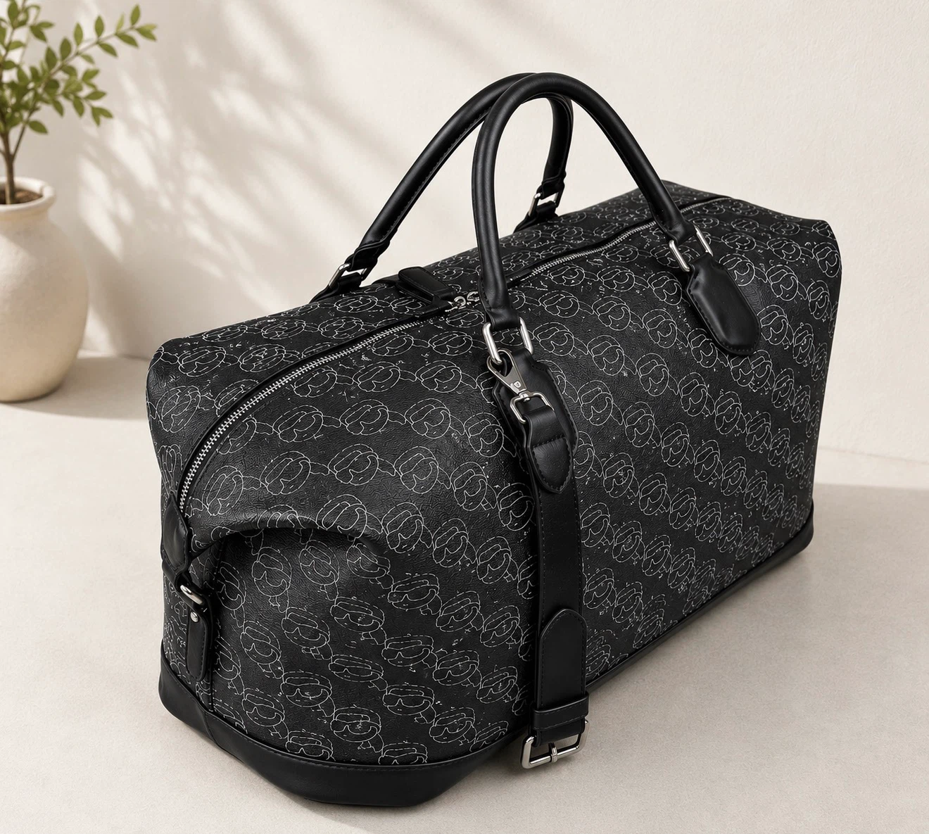 Karl Lagerfeld Black Monogram Duffle Bag - photo 2