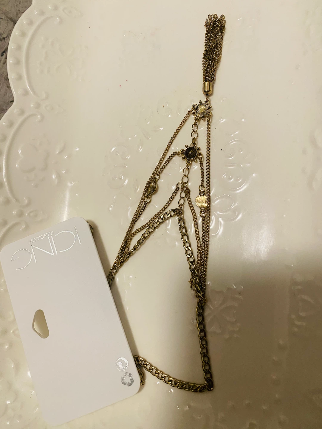 New /Unused ICING Layered Tassel Necklace - photo 2