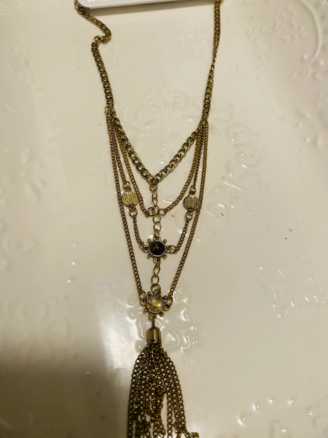New /Unused ICING Layered Tassel Necklace - photo 3