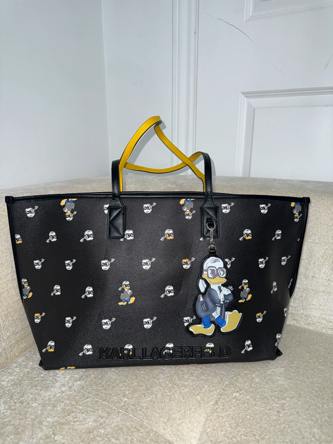 Karl Lagerfeld x Disney Tote Bag with Donald Duck Charm