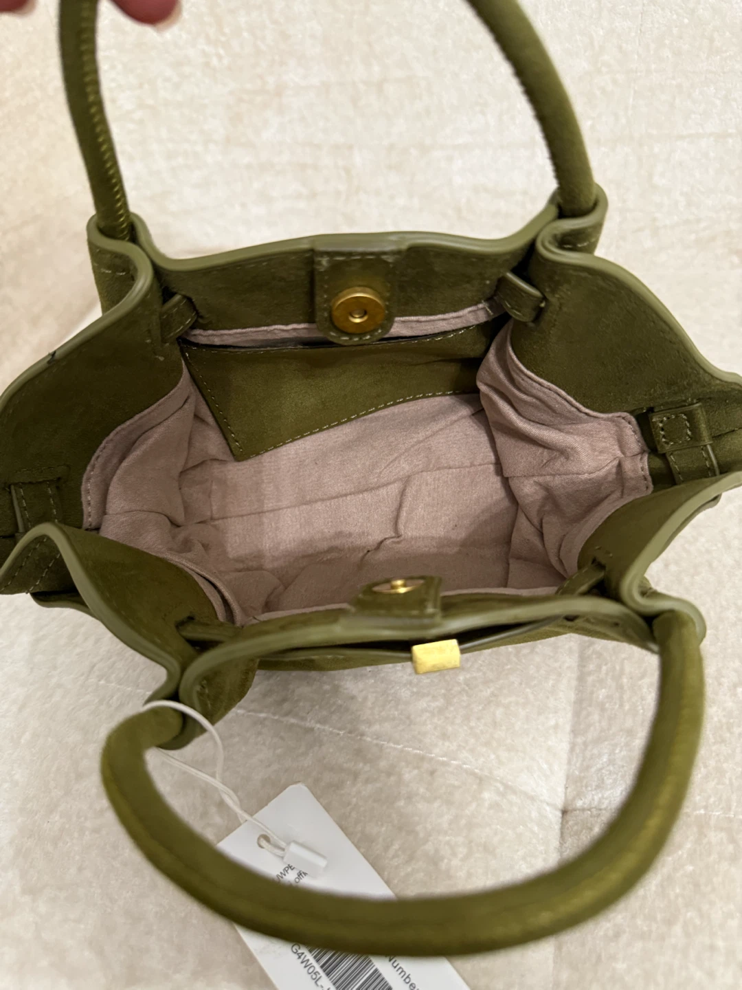 JW Pei Green Suede Top Handle Bag. Small - photo 3