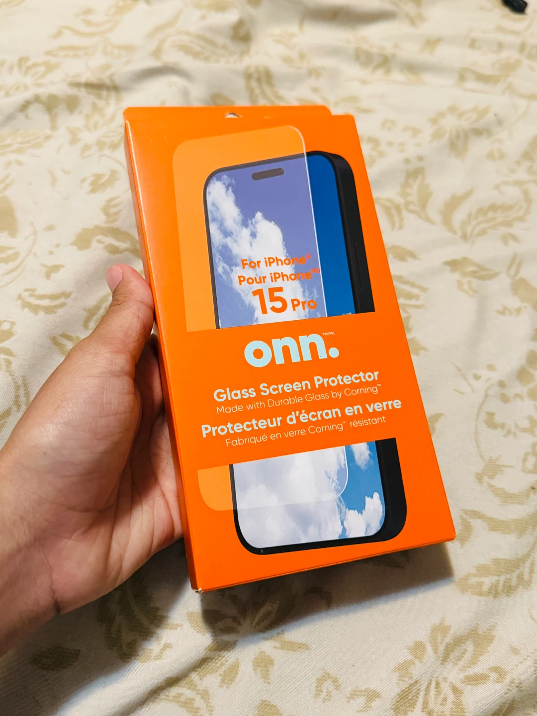 Onn. Glass Screen Protector for iPhone 15 Pro